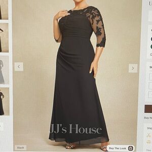 JJs House Black Lace Mother of the Bride Dress